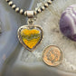 Native American Sterling Silver Bumblebee Jasper Heart Pendant For Women