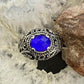 Carolyn Pollack Sterling Silver Oval Lapis Lazuli Decorated Doublet Ring For Women