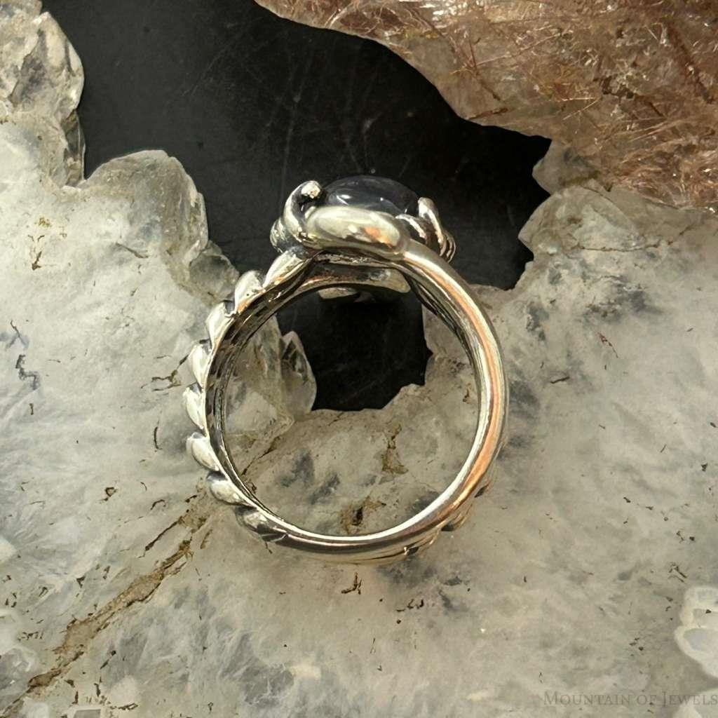 Carolyn Pollack Sterling Silver Oval Labradorite Decorated Ring Size 5 For Women