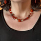 Carolyn Pollack Sterling Silver Carnelian & Jasper Beads Necklace & Dangle Earrings Set