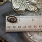 Native American Sterling Silver Turquoise Dot Oval Concho Stud Earrings For Women