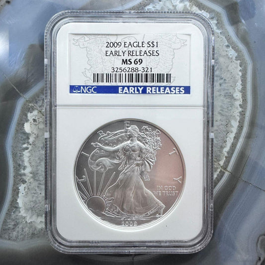 2009 US 1.0oz .999 Fine Silver American Silver Eagle NGC MS69 #3256288-321EX