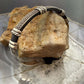 Vintage Braided Sterling Silver Over Black Leather Fashion Bracelet For Women