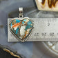 Sterling Silver Southwestern Style Turquoise Spiny Oyster Heart Pendant For Women