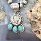 Genuine 1944 90% Silver Mercury Dime Coin w/Oval Turquoise Decorated Unisex Pendant