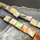 Vintage Silver Native American Chunky Turquoise w/Abalone 21" Necklace For Women