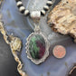 Sterling Silver Southwestern Style Oval Ruby Zoisite Decorated Pendant For Women
