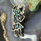 Vintage Native American Silver Turquoise Inlay Rainbow Man Brooch For Women