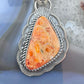 Gilbert Platero Sterling Silver Triangle Orange Spiny Oyster Pendant For Women