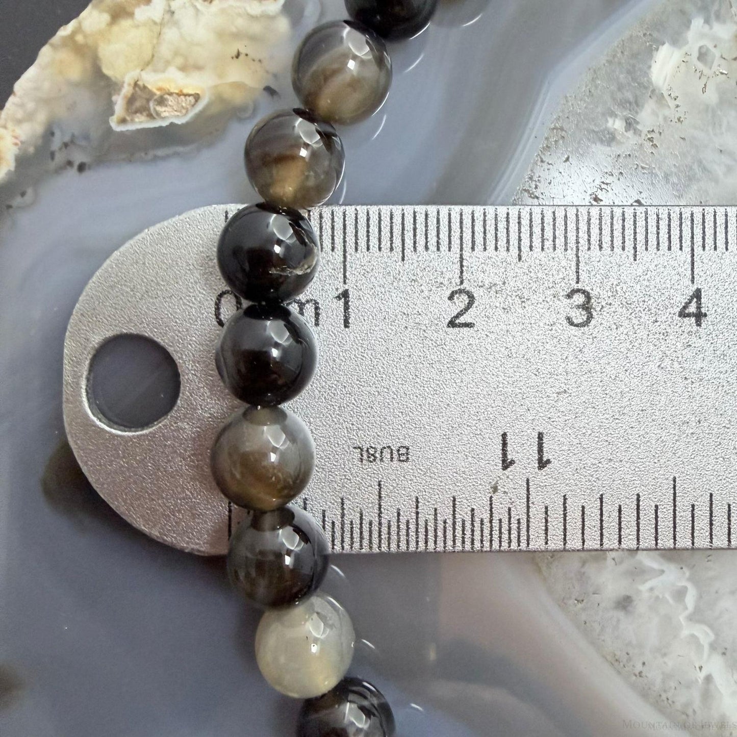 Sterling Silver Southwestern Style 8mm Smoky Quartz Beads 20" Necklace For Women