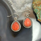 Sterling Silver Southwestern Style Teardrop Spiny Oyster Dangle Earrings For Women