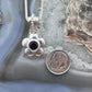 Carolyn Pollack Sterling Silver Faceted Round Garnet Flower Pendant 18" Necklace For Women