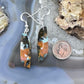 Sterling Silver Tilde Shape Chrysocolla Slab Dangle Earrings For Women #228