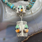 Cliffton Aguilar Santo Domingo Sterling Silver & Turquoise Beads w/Pendant 18" Necklace