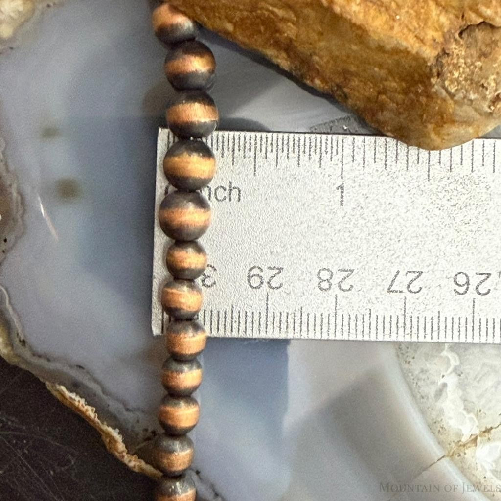 Copper 4mm-7.5mm Navajo Pearl Beads & Turquoise Beaded 20" Necklace For Women