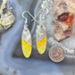 Sterling Silver Oval Bumblebee Jasper Slab Dangle Earrings For Women #170