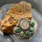 Sterling Silver Southwestern Style 1944 Mercury Dime & Sonora Gold Turquoise Necklace For Women