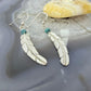 Anthony Gatewood Sterling Silver & Turquoise Bead Feather Dangle Earrings For Women