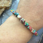 Sterling Silver 6mm Square Dahlia Composite Beads 7" Bracelet For Women