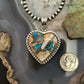 Sterling Silver Southwestern Style Turquoise Spiny Oyster Heart Pendant For Women #3