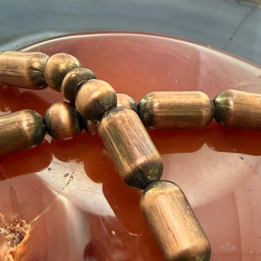 Southwestern Style 6-12mm Round,Saucer,Cylinder Copper Navajo Pearl 18" Necklace For Women