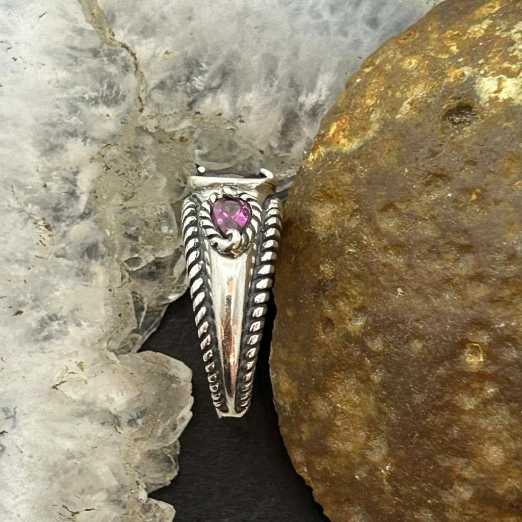 Carolyn Pollack Sterling Silver 3 Faceted Tourmaline Ring Size 5 For Women