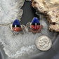 Clifton Aguilar Sterling Silver Teardrop Multistone Inlay Stud Earrings For Women