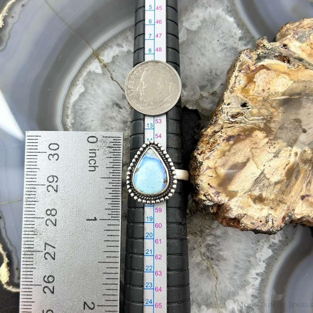 Sterling Silver Southwestern Style Golden Hill Turquoise Adjustable Ring For Women #13