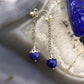 Carolyn Pollack Sterling Silver Round Lapis Bead Dangle Earrings For Women