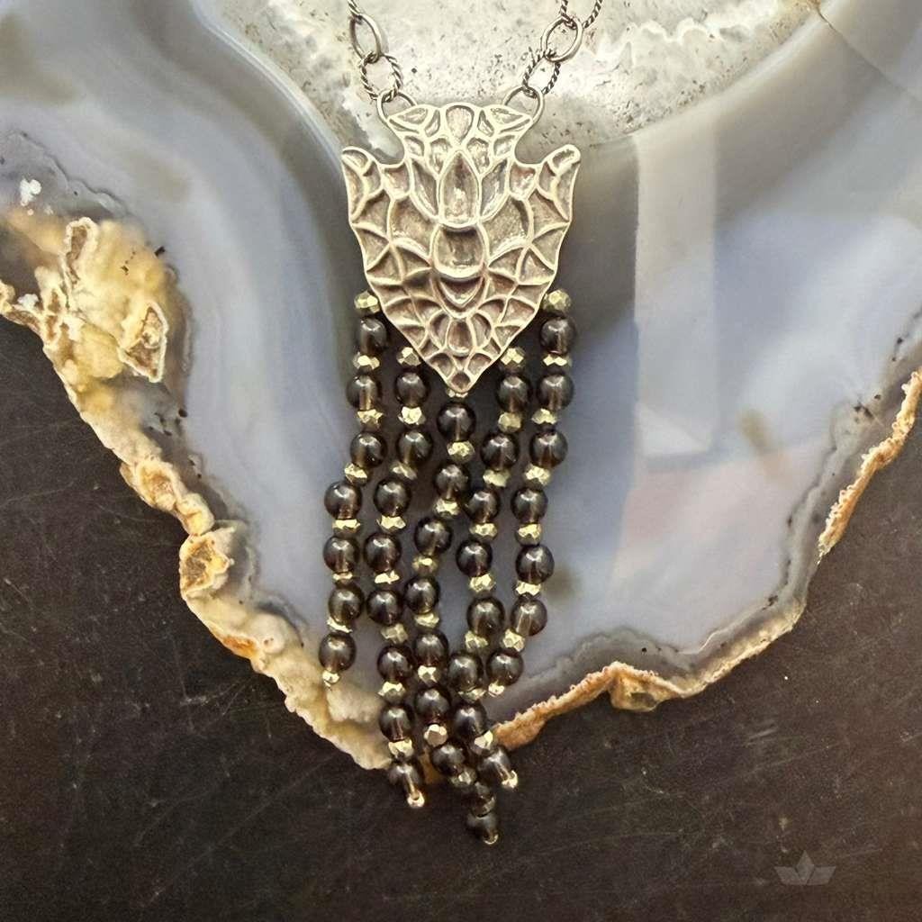 Carolyn Pollack Sterling Silver Arrowhead & Smoky Quartz 16" Necklace For Women