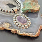 Native American Sterling Silver Oval Phosphosiderite W/Pearls Cluster Pendant For Women