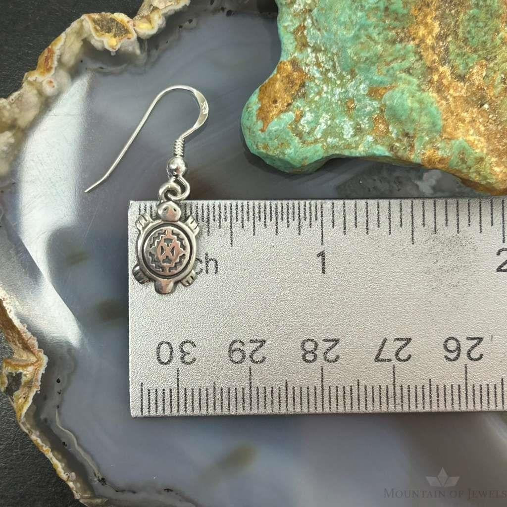 Carolyn Pollack Sterling Silver Tiny Turtle Dangle Earrings For Women