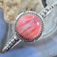 Native American Sterling Round Orange Spiny Oyster Decorated Bracelet For Women