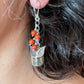 Andrew Rodriguez Sterling Silver Owl With 4 Tiny Red Jasper Beads Dangle Earrings For Women