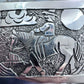 Elaine Becenti Native American Sterling Silver Rectangular Overlay Belt Buckle For Men