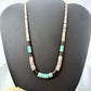 Vintage Native American Heishi and Turquoise & Onyx Beads 16" Necklace For Women