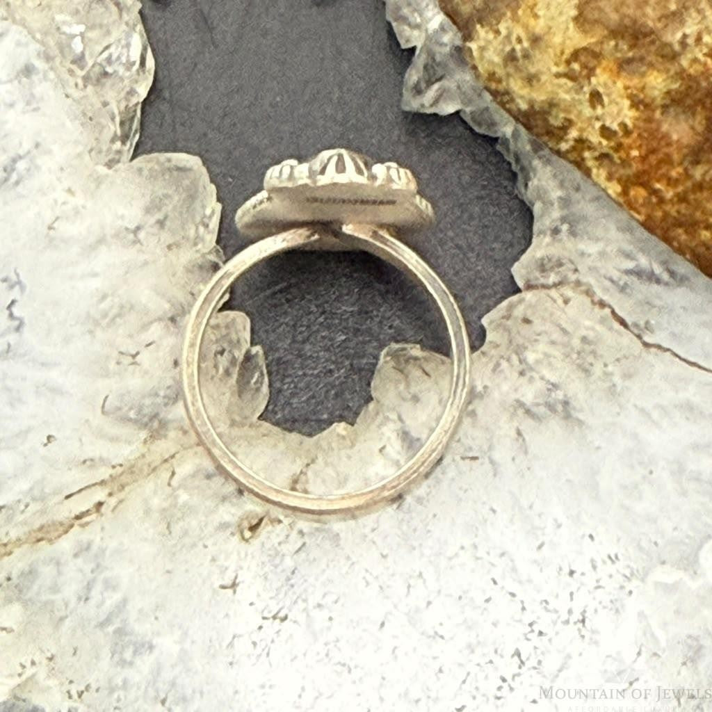 Sterling Silver Southwestern Style Triangle Golden Hill Turquoise Adjustable Ring For Women