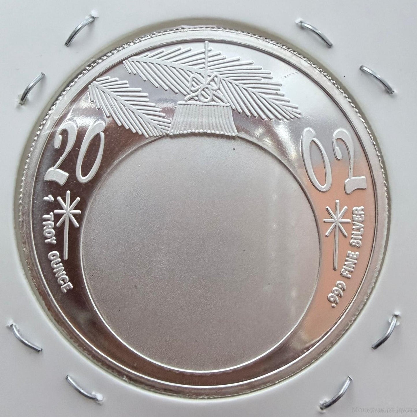 Vintage US 2002 One Troy Ounce .999 Fine Silver Holiday Theme #102525-4HXPE