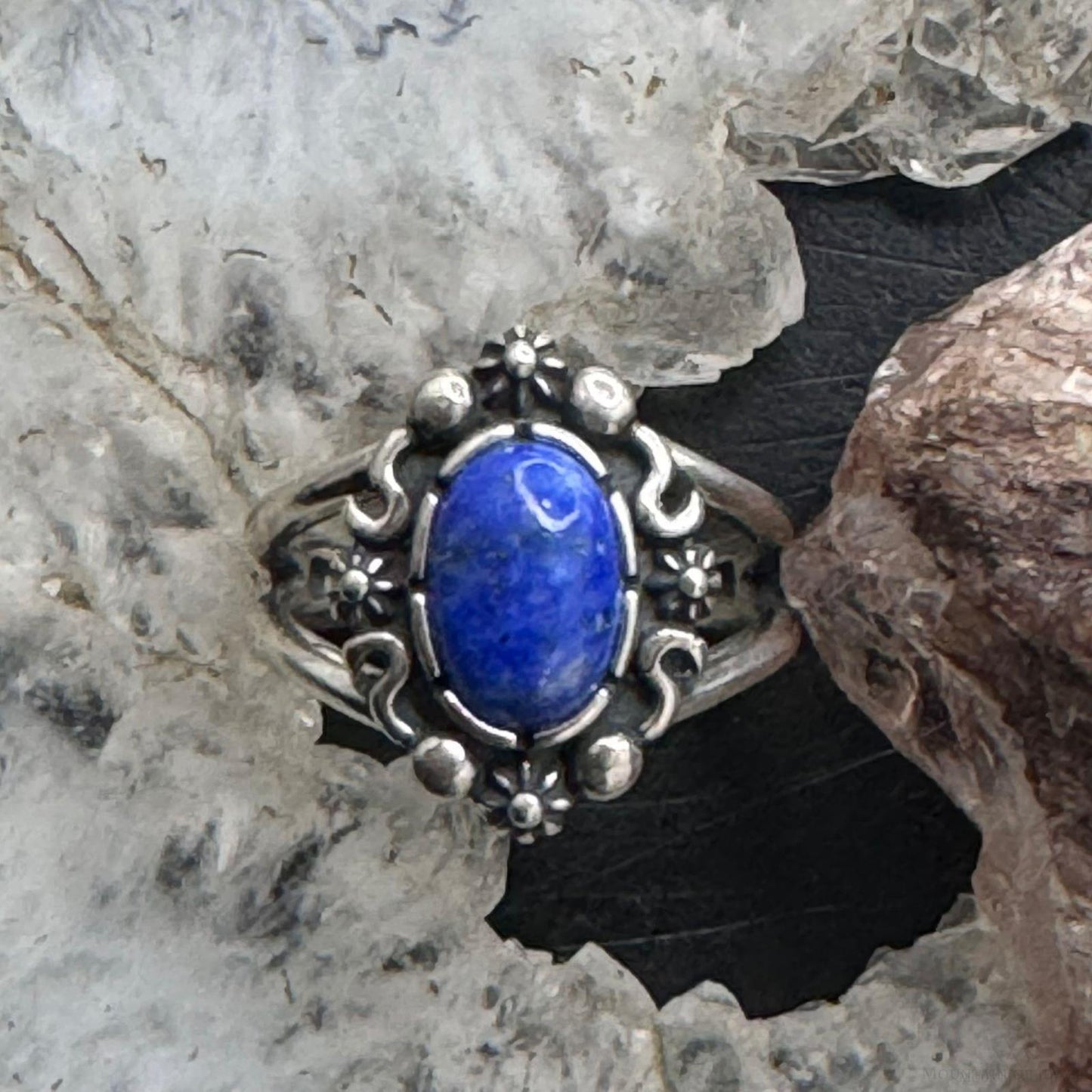 Carolyn Pollack Sterling Silver Oval Denim Lapis Ring For Women w/Size Variety