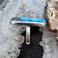 Sterling Silver Southwestern Style Oval Apatite Decorated Ring Size 8.5 For Women