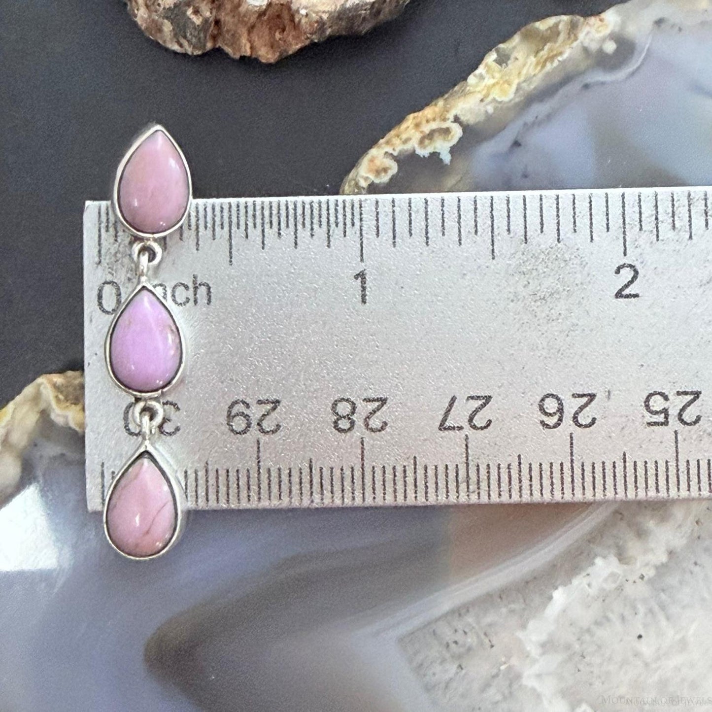 Sterling Silver Native American Teardrop Phosphosiderite Post Earrings For Women