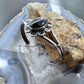 Vintage Signed Native American Sterling Silver Oval Onyx Decorated Bracelet For Women