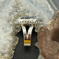Sterling Silver Southwestern Style Teardrop Parral Dendritic Agate Ring Size 9 For Women