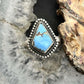 Sterling Silver Southwestern Style Kite Golden Hill Turquoise Adjustable Ring For Women
