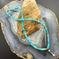 Sterling Silver Turquoise & Navajo Pearl Beads With Squash Blossom Necklace