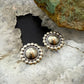 Native American Sterling Silver Round Dome Decorated Stud Earrings For Women
