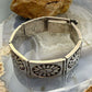 Vintage Kay Yazzie Native American Sterling Silver Overlay Link Bracelet For Women