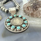 Genuine 1909 90% Silver Barber Head Dime Coin w/Mohave Turquoise Unisex Pendant