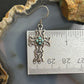 Sterling Silver Southwestern Style Turquoise Cross Dangle Earrings For Women