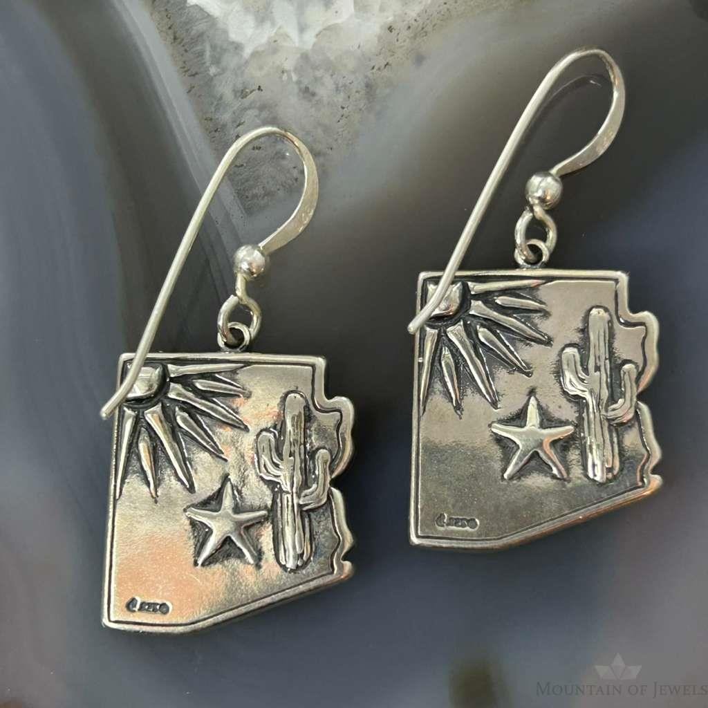 Carolyn Pollack Sterling Silver Arizona Enamel Double Sided Dangle Earrings For Women